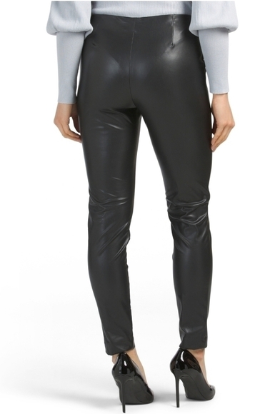 Anne Klein Faux Leather Pull on Leggins - Picture 3 of 16